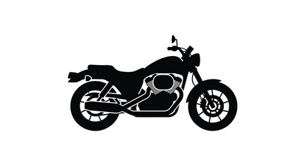 Obraz premium A striking black motorcycle design stands prominently displayed a detailed shadow silhouette