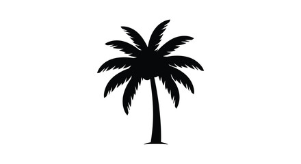Obraz premium A striking tropical palm tree illustration presents a bold and minimalist nature image silhouette