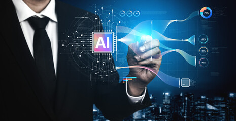 AI Assistant Brain Processor with LLM Technology, Big Data, Machine Learning, Generative AI for Business Support, Future Agentic AI Technology and Artificial Intelligence Prompt Engineering. Spline