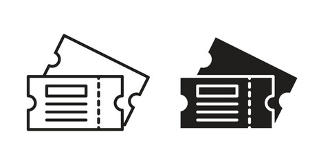 Movie ticket icon symbol. Classic flat and linr style