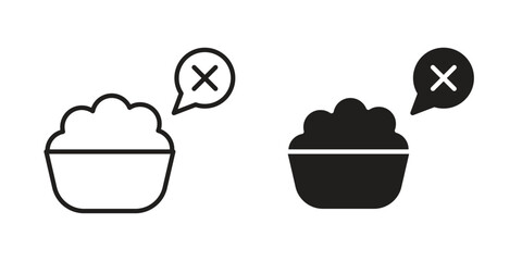 Lack of appsetite icon symbol. Classic flat and linr style