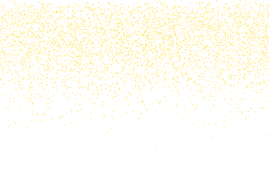 Sparkling golden dots falling, abstract festive bright background. isolated on transparent background FFD700