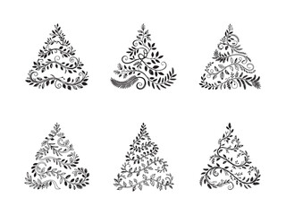 Obraz premium Hand-Drawn Christmas Tree Sketch – Simple Winter Holiday Illustration