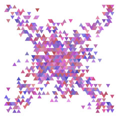Purple triangle halftone random background.	