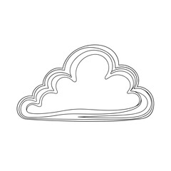 Minimalist doodle cloud with soft smooth lines representing a friendly and airy universal symbol
