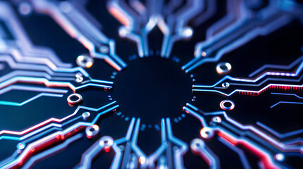 Inspiring Abstract Circuit Board Pattern Featuring Unique Glow Effects That Captivate the Eye