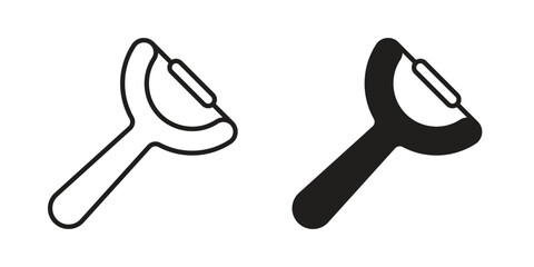 Potato peeler icon symbol. Classic flat and linr style