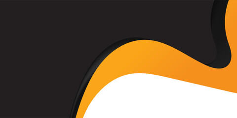 Modern Orange Black Wave Abstract Background. Futuristic Technology Concept