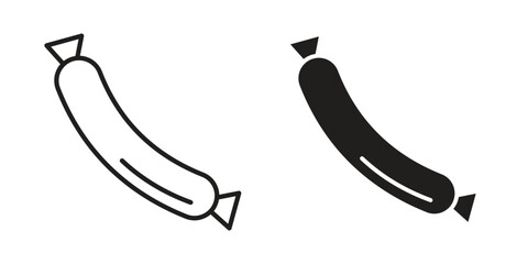Sausage icon symbol. Classic flat and linr style