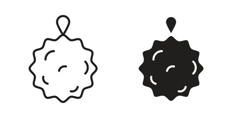 Shower sponge ball icon symbol. Classic flat and linr style