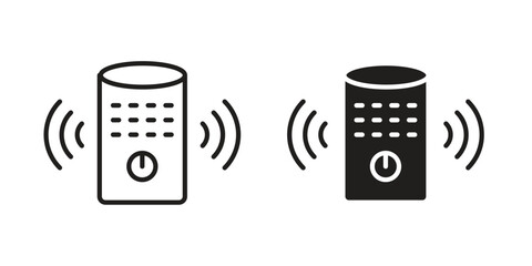 Smart speaker icon symbol. Classic flat and linr style