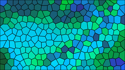 abstract stained glass mosaic background blue green turquoise