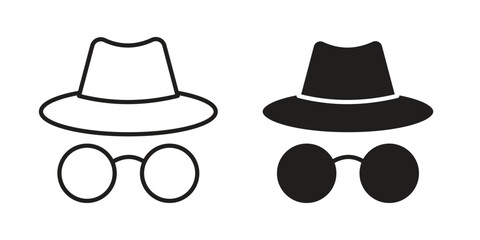 Spy icon symbol. Classic flat and linr style