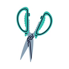Pair of Scissors as Hand-operated Shearing Tool Vector Illustration