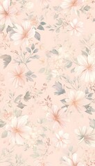 Fototapeta premium Elegant watercolor floral pattern soft pastel hues create a serene botanical design aesthetic