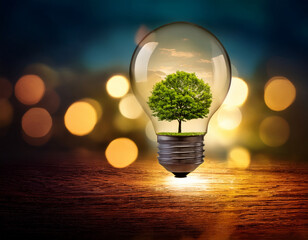 nvironmental concept of alternative sustainable energy for an eco-friendly planet.