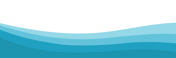 Blue aquatic background with flowing soft water waves. Abstract background ideal for beach posters, summer banners and marine themed graphic designs. Vector illustration.