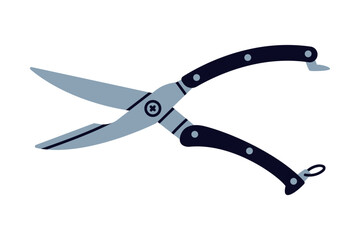 Pair of Scissors as Hand-operated Shearing Tool Vector Illustration