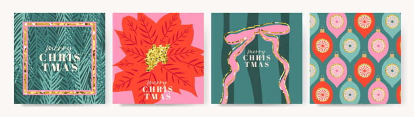 Christmas cards collection of hand-drawn, trendy illustrations.