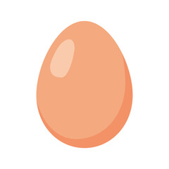 A simple illustration of a single brown chicken egg, a common food item and symbol of life and new beginnings