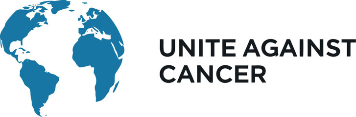 Unite against cancer global awareness campaign with earth icon