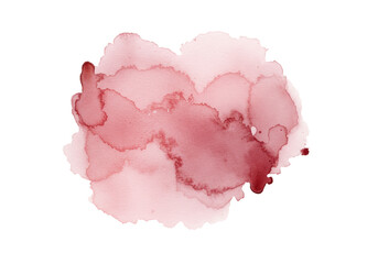 Abstract macro close-up of a dynamic watercolor stain featuring pastel pink and earth brown pigments, showing texture and feathered bleeding on a transparent background. Concept of elegant design