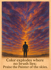 Sufi-Inspired Poster Asking: The Creator Is Known by His Art&mdash;Whose Artistry Shapes This Grand Design?