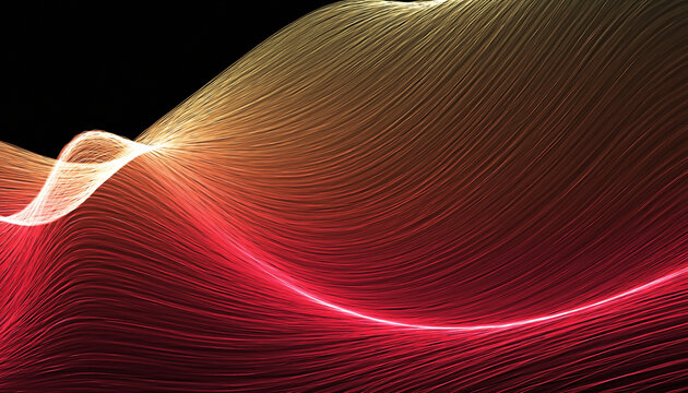 Abstract digital waves of particles creating a vibrant technological landscape