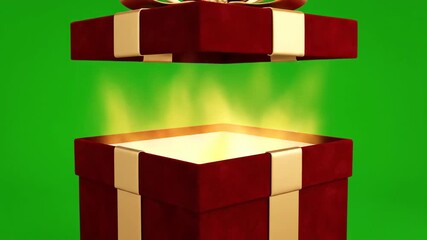 Wrapped gift box with golden bow against green backdrop for commercial use - Powered by Adobe