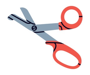 Pair of Scissors as Hand-operated Shearing Tool Vector Illustration