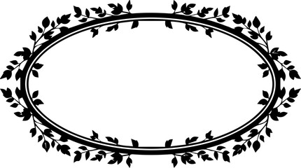 Elegant floral oval frame for invitations and announcements, personalize your design with this classic botanical border element, vector ready