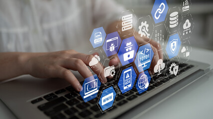 Software development with coding overlays, programming languages, developer tools, mobile app creation, and advanced programming for digital product development and software solutions. Entice