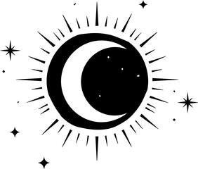 Celestial moon and stars design for mystical projects, spiritual events, and magical brand aesthetics offers a unique, dreamy and enchanting feel