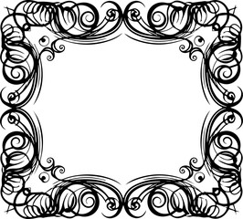 Elegant swirl frame with flourishes for invitations, cards, and designs. Perfect for adding a touch of refined style to any project, originally vector graphics