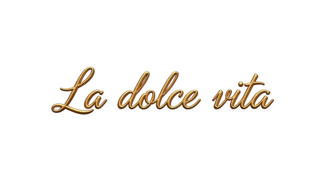 Elegant script typography of 'La dolce vita'   