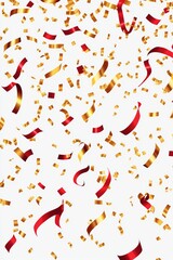 Red and gold confetti explosion for celebratory events.