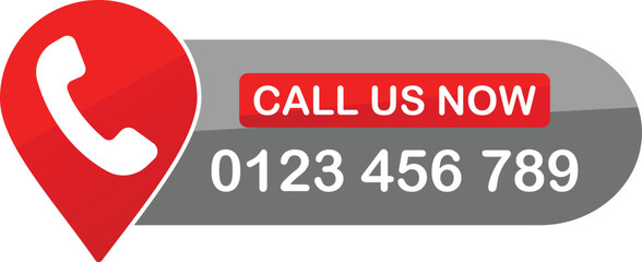 Contact us now phone icon with placeholder number button service