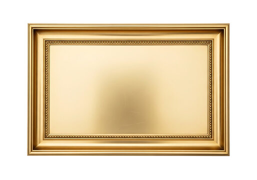 Ornate golden frame with a blank space and elegant bead design isolated on transparent background - Powered by Adobe