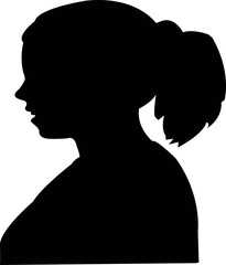 a girl head silhouette vector