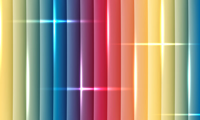 Abstract background with vertical colorful stripes and glowing light effects creating a vibrant spectrum pattern