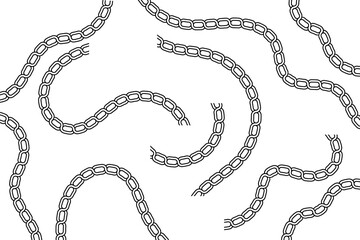 Obraz premium Curved chain-style decorative lines arranged freely across the canvas, forming fluid shapes ideal for borders, ornaments, repeating motifs, and creative graphic compositions.