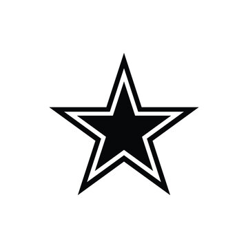 Black cowboys star icon silhouette vector flat design on white background.