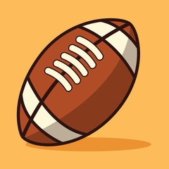 Cartoon American Football Ball Cute Flat Vector Illustration