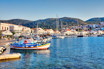 Obraz premium The port of Pithagorio in Samos, Greece