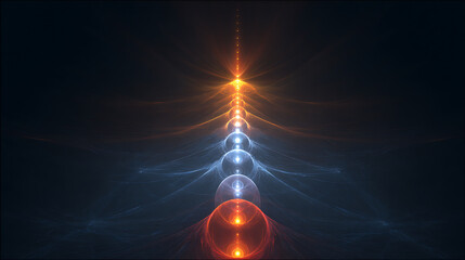 A vibrant vector illustration of a glowing light bulb flickering in the dark night space, radiating bright orange energy and power like a shining star or sun with an explosion of color