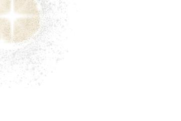 Abstract gold glitter starburst with sparkle dust isolated on transparent background