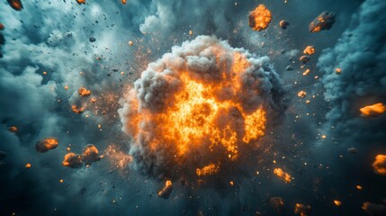 A brightly lit firework explosion captured in a dynamic scene.