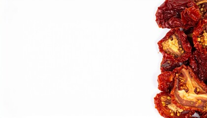 Dried tomatoes isolated on white background cutout