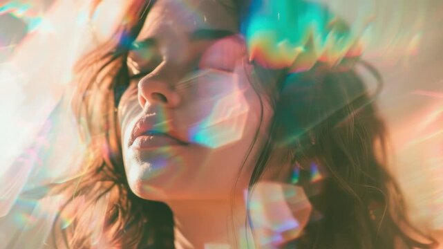 Video A close-up shot of a woman with her eyes closed, possibly in deep thought or meditation