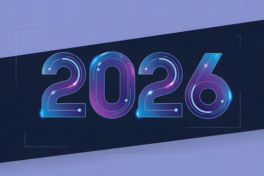 Happy New Year 2026 vector design with gradient colors